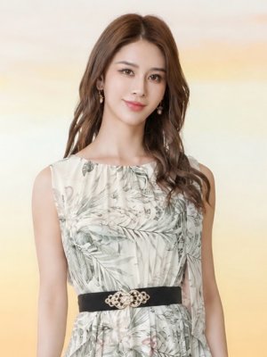 画像10: [送料無料][GINZA COUTURE]グレー・グリーン・総柄・ボタニカルプリント・シフォン・ショルダーリボン・ノースリーブ・マキシ丈・Aライン・フレア・ロングドレス[即日発送][大きいサイズあり]