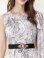 画像4: [送料無料][GINZA COUTURE]グレー・グリーン・総柄・ボタニカルプリント・シフォン・ショルダーリボン・ノースリーブ・マキシ丈・Aライン・フレア・ロングドレス[即日発送][大きいサイズあり] (4)