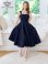 画像6: [送料無料][GINZA COUTURE]ネイビー・グレー・ワインレッド・ホワイト・ワンカラー・シンプル・サテン・ノースリーブ・フレア・Aライン・ミディアムドレス・ワンピース[即日発送][大きいサイズあり] (6)