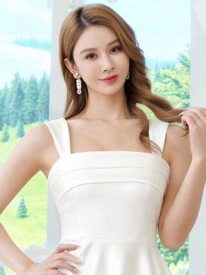 画像4: [送料無料][GINZA COUTURE]ホワイト・ワインレッド・ワンカラー・シンプル・サテン・ノースリーブ・フレア・Aライン・ミディアムドレス・ワンピース[即日発送][大きいサイズあり]
