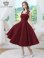 画像8: [送料無料][GINZA COUTURE]ホワイト・ワインレッド・ワンカラー・シンプル・サテン・ノースリーブ・フレア・Aライン・ミディアムドレス・ワンピース[即日発送][大きいサイズあり] (8)