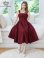 画像12: [送料無料][GINZA COUTURE]ホワイト・ワインレッド・ワンカラー・シンプル・サテン・ノースリーブ・フレア・Aライン・ミディアムドレス・ワンピース[即日発送][大きいサイズあり] (12)