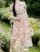 画像4: [送料無料][GINZA COUTURE]ピンク・グリーン・花柄・半袖・チュール・Aライン・ミディアムドレス・ワンピース[即日発送][大きいサイズあり] (4)