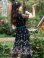 画像3: [送料無料][GINZA COUTURE]ブラック×ピンク チュール・花柄・半袖・刺繍・Aライン・ミディアムドレス・ワンピース[即日発送][大きいサイズあり]