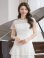 画像10: [送料無料][GINZA COUTURE]ブラック・ホワイト・半袖・ビーズ・チュール・レース・Aライン・ミディアムドレス・ワンピース[即日発送][大きいサイズあり]