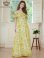 画像5: [送料無料][GINZA COUTURE]イエロー・レッド・シフォン・キャミソール・オフショルダー・花柄・プリント・ロングドレス・ワンピース[即日発送][大きいサイズあり]