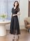 画像9: [送料無料][GINZA COUTURE]ホワイト・ブラック・ワインレッド・ピンク・総レース・ラインストーン・Vネック・半袖・ハイウエスト・Aライン・ミディアムドレス・ワンピース[即日発送][大きいサイズあり]