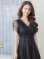 画像11: [送料無料][GINZA COUTURE]ホワイト・ブラック・ワインレッド・ピンク・総レース・ラインストーン・Vネック・半袖・ハイウエスト・Aライン・ミディアムドレス・ワンピース[即日発送][大きいサイズあり]