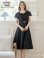 画像13: [送料無料][GINZA COUTURE]ピンク・レッド・ブラック・ケープ風 ・シンプル・Ａライン・ミディアムドレス・ワンピース[即日発送][大きいサイズあり]