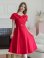 画像11: [送料無料][GINZA COUTURE]ピンク・レッド・ブラック・ケープ風 ・シンプル・Ａライン・ミディアムドレス・ワンピース[即日発送][大きいサイズあり]
