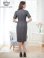 画像9: [送料無料][GINZA COUTURE]ワインレッド・グレー・半袖・ツイード・タイト・フロントポケット・ポイントボタン・ミディアムドレス・ワンピース[即日発送][大きいサイズあり]