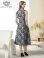 画像9: [送料無料][GINZA COUTURE]ブラック・グレー・花柄・シワ加工・ノースリーブ・ブローチ・ポケット・Aライン・ミディアムドレス・ワンピース[即日発送][大きいサイズあり] (9)