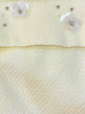 画像6: [送料無料][ERUKEI]ピンク・アイボリー・ワンカラー・スプリングツイード・お花・スパンコール・ビーズ・ノースリーブ・タイト・ミディアムドレス・ワンピース[即日発送][大きいサイズあり]