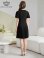 画像3: [送料無料][GINZA COUTURE]ブラック・ピンク・アイボリー・ワンカラー・フリルスリーブ・Vネック・フラワーコサージュ・ボタン・裾プリーツ・Aライン・ミニドレス・ワンピース[即日発送][大きいサイズあり] (3)