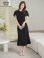 画像7: [送料無料][GINZA COUTURE]ホワイト・ブラック・ワンカラー・シンプル・肩リボン・ラインストーン・タイト・マーメイド・ミディアムドレス・ワンピース[即日発送][大きいサイズあり] (7)