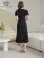 画像3: [送料無料][GINZA COUTURE]ブラック・ホワイト・ワンカラー・シンプル・肩リボン・ラインストーン・タイト・マーメイド・ミディアムドレス・ワンピース[即日発送][大きいサイズあり] (3)