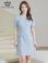 画像6: [送料無料][GINZA COUTURE]ブルー・ピンク・ワンカラー・半袖・Aライン・お花ボタン・シンプル・ミニドレス・ワンピース[即日発送][大きいサイズあり] (6)