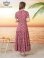 画像3: [送料無料][GINZA COUTURE]レッド・ブラック・柄物・プリント・ラウンドネック・半袖・ベルト付き・ポケット・Aライン・ティアード・フレア・ロングドレス[即日発送][大きいサイズあり] (3)