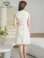 画像3: [送料無料][GINZA COUTURE]ホワイト・ドット柄・スパンコール・ラインストーン・ポケット・ノースリーブ・Aライン・ミニドレス・ワンピース[即日発送][大きいサイズあり] (3)