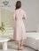画像3: [送料無料][GINZA COUTURE]ピンク・ネイビー・ジャガード・花柄・半袖・ベルト付き・Aライン・フレア・ミディアムドレス・ワンピース[即日発送][大きいサイズあり] (3)