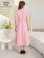 画像9: [送料無料][GINZA COUTURE]アイボリー・ピンク・ネイビー・ワンカラー・シンプル・フラワーモチーフ・半袖・ベルト付き・Aライン・フレア・ミディアムドレス・ワンピース[即日発送][大きいサイズあり] (9)