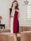 画像1: [送料無料][GINZA COUTURE]ワインレッド・ブラック・ブラウン・トリコロールカラー・ノースリーブ・タイト・ベルト付き・ミニドレス・ワンピース[即日発送][大きいサイズあり] (1)