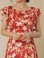画像5: [GINZA COUTURE]レッド・イエロー・小花柄・袖フリル・ウエスト切り替え・Aライン・フレア・ミディアムドレス・ワンピース (5)