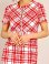 画像10: [GINZA COUTURE]ピンク・レッド・ブラック・ツイード・チェック・半袖・ミニドレス・ワンピース (10)