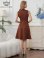 画像3: [送料無料][GINZA COUTURE]ブラウン・ワインレッド・イエロー・ロイヤルブルー・ホワイト・無地・シンプル・ノースリーブ・プチハイネック・ハイウエスト・Aライン・膝丈・ミニドレス・ワンピース[即日発送][大きいサイズあり]