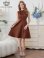画像5: [送料無料][GINZA COUTURE]ブラウン・ワインレッド・イエロー・ロイヤルブルー・ホワイト・無地・シンプル・ノースリーブ・プチハイネック・ハイウエスト・Aライン・膝丈・ミニドレス・ワンピース[即日発送][大きいサイズあり]