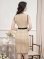 画像3: [送料無料][GINZA COUTURE]ベージュ・ネイビー・レッド・ツイード・チェック・タイト・ノースリーブ・ミディアムドレス・ワンピース[即日発送][大きいサイズあり]