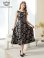 画像1: [送料無料][GINZA COUTURE]ブラック・ピンク・グレー・花柄・ジャガード・ノースリーブ・Aライン・ミディアムドレス・ワンピース[即日発送][大きいサイズあり] (1)
