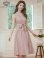 画像2: [送料無料][GINZA COUTURE]ピンク・ブラック・ワインレッド・ブラウン・グリーン・ボタン・ノースリーブ・Aライン・ミディアムドレス・ワンピース[即日発送][大きいサイズあり] (2)