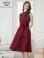 画像1: [送料無料][GINZA COUTURE]ワインレッド・ブラック・ブラウン・ピンク・ドット・ボタン・ノースリーブ・Aライン・ミディアムドレス・ワンピース[即日発送][大きいサイズあり] (1)