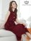 画像6: [送料無料][GINZA COUTURE]ワインレッド・ブラック・ブラウン・ピンク・ドット・ボタン・ノースリーブ・Aライン・ミディアムドレス・ワンピース[即日発送][大きいサイズあり]