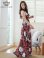 画像8: [送料無料][GINZA COUTURE]ブラック×イエロー・ブラック×レッド・プリント・ウエストマーク・Aライン・ノースリーブ・ロングドレス[即日発送][大きいサイズあり]