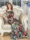 画像1: [送料無料][GINZA COUTURE]グリーン×レッド・プリント・リゾート柄・花柄・サテン・切替・ハイウエスト・Aライン・ロングドレス[即日発送][大きいサイズあり] (1)