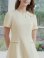 画像4: [送料無料][GINZA COUTURE]アイボリー・リボン・半袖・ラインストーン・フェイクポケット・Aライン・ミニドレス・ワンピース[即日発送][大きいサイズあり]