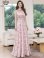 画像8: [送料無料][GINZA COUTURE]ホワイト×ブルー・ホワイト×ピンク・花柄・プリント・サテン・首元フリル・ウエストマーク・マキシ・アメリカンスリーブ・Aライン・ロングドレス[即日発送][大きいサイズあり] (8)
