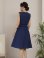 画像2: [送料無料][GINZA COUTURE]ネイビー・オレンジ・ピンク・ベージュ・ツイード・ノースリーブ・Aライン・ワンピース[即日発送][大きいサイズあり] (2)