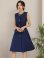 画像3: [送料無料][GINZA COUTURE]ネイビー・オレンジ・ピンク・ベージュ・ツイード・ノースリーブ・Aライン・ワンピース[即日発送][大きいサイズあり]