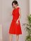 画像8: [送料無料][GINZA COUTURE]ネイビー・オレンジ・ピンク・ベージュ・ツイード・ノースリーブ・Aライン・ワンピース[即日発送][大きいサイズあり]