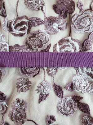 画像7: [送料無料][ERUKEI]ブルー・パープル・花柄・刺繍・ノースリーブ・Aライン・ミディアムドレス・ワンピース[即日発送][大きいサイズあり]