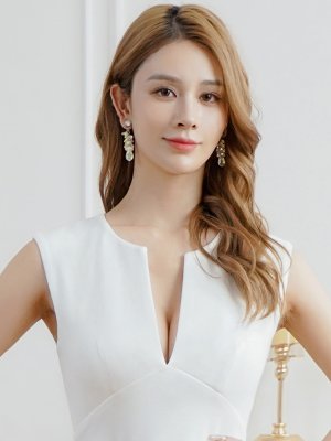 画像10: [送料無料][ERUKEI]ロイヤルブルー・ホワイト・ネイビー・ワンカラー・シンプル・胸元スリットカット・ノースリーブ・ストレッチ・タイト・マーメイド・ロングドレス[即日発送][大きいサイズあり]