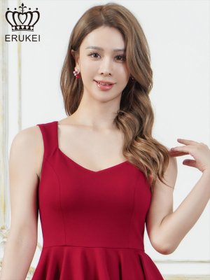 画像10: [送料無料][ERUKEI]ホワイト・レッド・ワンカラー・シンプル・ノースリーブ・Aライン・フレア・ミニドレス・ワンピース[即日発送][大きいサイズあり]