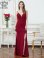 画像5: [送料無料][ERUKEI]ワインレッド・ホワイト・グリーン・マスタード・ネイビー・ワンカラー・シンプル・キャミソール・Vカット・シアー・スリット・タイト・マーメイド・ロングドレス[即日発送][大きいサイズあり] (5)