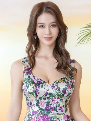画像4: [送料無料][ERUKEI]プリント・花柄・フラワープリント・フレア・Aライン・ノースリーブ・ミディアムドレス・ワンピース[即日発送][大きいサイズあり]