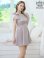 画像2: [送料無料][ERUKEI]グレー・アイボリー・ネイビー・ワンカラー・半袖・シンプル・Ａライン・リボン・ミニドレス・ワンピース[即日発送][大きいサイズあり] (2)