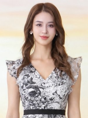 画像4: [送料無料][GINZA COUTURE]ブラック・ネイビー・トワルドジュイ・プリント・Vネック・フリルスリーブ・切替・Aライン・フレア・ミディアムドレス・ワンピース[即日発送][大きいサイズあり]