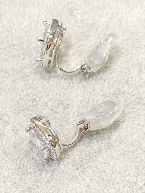 画像4: [ジュエリー][イヤリング]シルバー・ゴールド・クリアストーン・ビジュー・スクエアカット・イヤリング[即日発送]